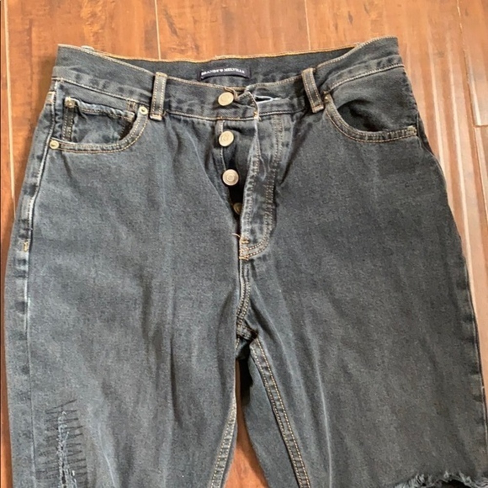 Brandy Melville Black Ripped Jeans sz S high rise